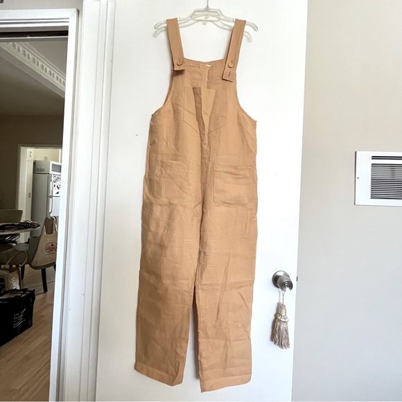 NWOT MATE The Label Maya Linen Overalls Jumper Jumpsuit...